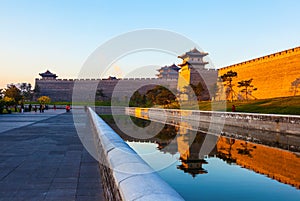 The rebuilding city wall of Datong.