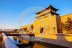 The rebuilding city wall and gate tower of Datong.