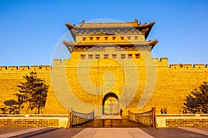 The rebuilding city wall and gate tower of Datong.