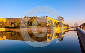 The rebuilding city wall and gate tower of Datong.