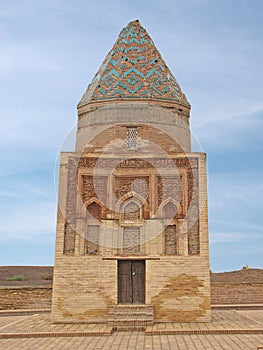 Rebuilt Il-Arslan mausoleum in ancient city Kunya-Urgench photo