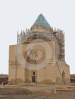 Rebuilt Sultan Tekesh mausoleum in ancient city Kunya-Urgench