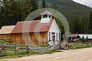 Rebuilt town hall in Ghost Town of St Elmo