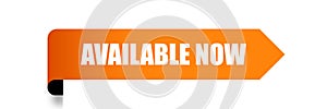Available now sticker vector illustration