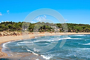 Rec del Moli beach in La Escala, Spain