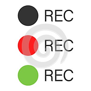 Rec icon. Recording video symbol. Sign television vector