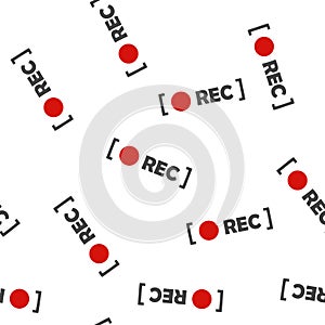 Rec icon seamless pattern on a white background
