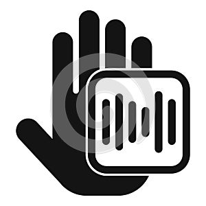 Rec palm scanning icon simple vector. Smart automatic