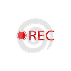 Rec / record button trendy flat style vector icon. symbol for your web site design, logo, app UI