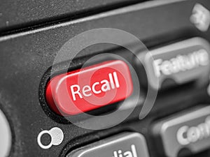 Recall button of office telephone