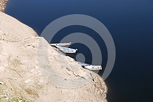 Receded dam waters photo