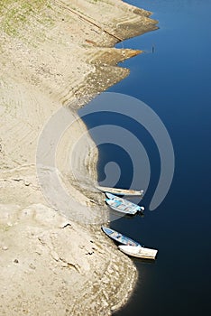 Receded dam waters photo