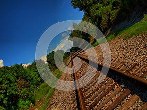Receding railway tracks