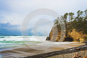 Receding storm along the Oregon Coast near Cannon Beach, Oregon