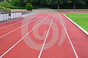 Receding view of an empty race track