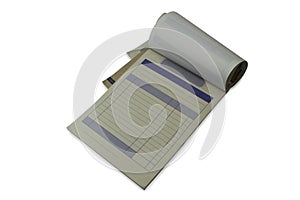 Receipt book ,with clipping path