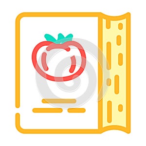 receipt book for cooking dish from tomato ingredient color icon vector illustration