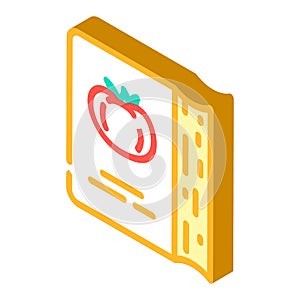 receipt book for cooking dish from tomato ingredient isometric icon vector illustration