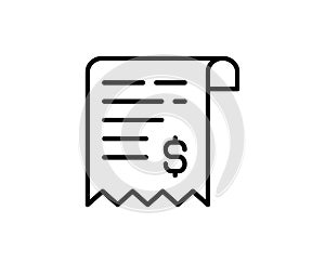 Receipt line icon