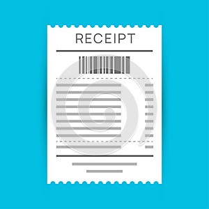 Receipt line icon vector note bill. Purchase total vector payment receipt