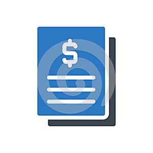 Receipt vector glyph  colour icon