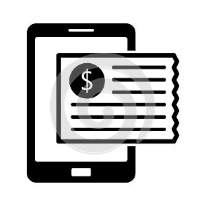 Receipt via device flat vector icon which can easily modify or edit