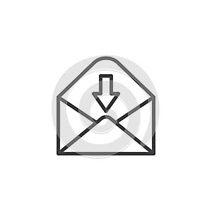 Receive e-mail line icon