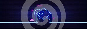 Receive Mail download line icon. Incoming Messages correspondence sign. Neon light glow effect. Vector