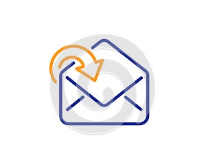 Receive Mail download line icon. Incoming Messages correspondence sign. Vector