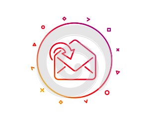 Receive Mail download line icon. Incoming Messages correspondence sign. Vector