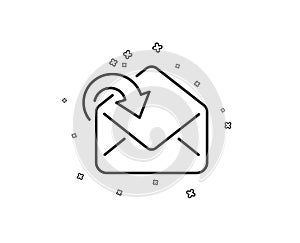 Receive Mail download line icon. Incoming Messages correspondence sign. Vector