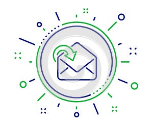 Receive Mail download line icon. Incoming Messages correspondence sign. Vector