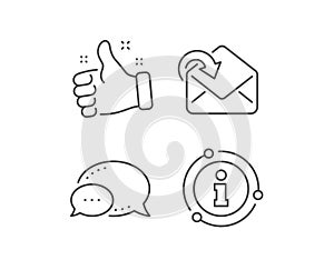 Receive Mail download line icon. Incoming Messages correspondence sign. Vector