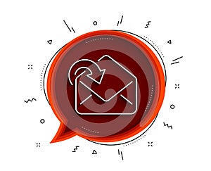 Receive Mail download line icon. Incoming Messages correspondence sign. Vector
