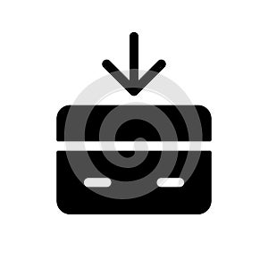 Receive money black glyph ui icon