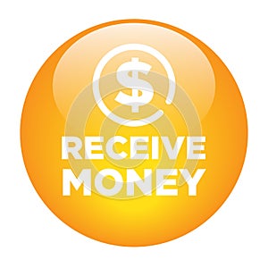 Receive money icon button on white