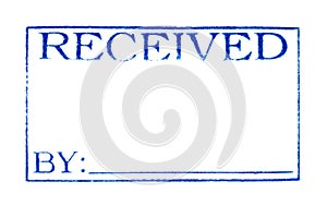 Received Date: Rubber Stamp Print Isolated on Whit