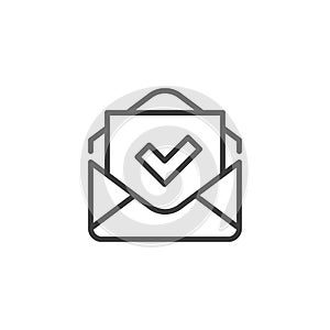 Received mail line icon