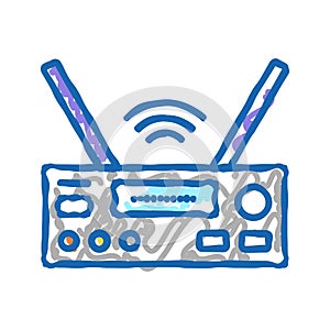 receiver electronic technology icon doodle illustration
