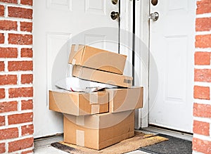 Receiving delivery , online shopping