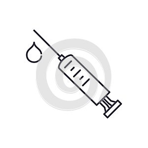 Receiving injections line icon concept. Receiving injections vector linear illustration, symbol, sign