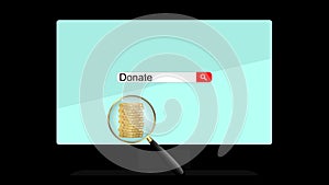 Receiving online donations. Animation on a white background.