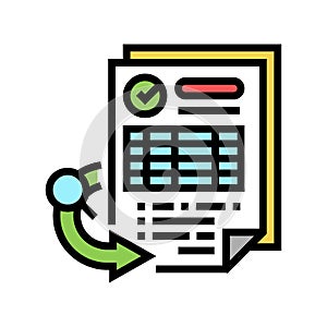 receiving report color icon vector illustration