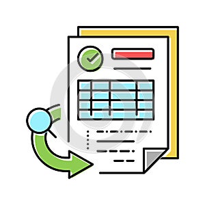 receiving report color icon vector illustration