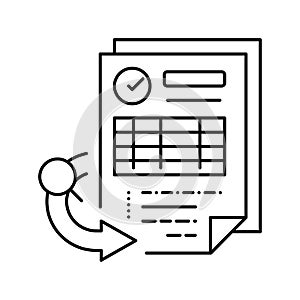 receiving report line icon vector illustration