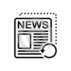 Black line icon for Recent, fresh and neoteric