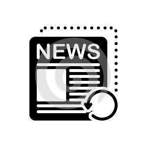 Black solid icon for Recent, fresh and neoteric