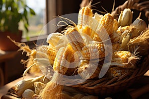 Recently harvested corn spikes create photo