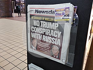 Trump America, Mueller Report, Media, Newspaper Headline, NYC, NY, USA