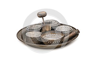 Receptacle for betel, silver bowl use to containing betel leaves